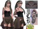 Sims 4 — Wild West Skeleton Cowboy Right Upper Arm Tattoo by MaruChanBe2 — Wild west inspired tattoos for your cuties.
