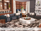 Sims 4 — Samuels Living Room by BlusterSims — The Samuels Living Room is a warm, modern space with rich wood tones, cozy