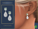 Sims 4 — Aster Moss Diamond Earrings by Pitted0live — Moss agate gemstone earrings with diamonds Custom catalog image