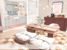 Sims 4 — Laura Kitchen by BlusterSims — The Laura Kitchen is a bright, cozy space blending soft whites, warm wood, and
