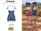 Sims 4 — Countryside Charm - Western Denim Romper by Daph's — A western-inspired denim romper for The Sims 4, featuring a