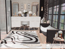 Sims 4 — Raven Bathroom by BlusterSims — Raven Bathroom is a luxurious black-and-white space with bold patterns, warm