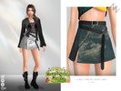 Sims 4 — A BELT-WAISTED SHORT SKIRT by ZNsims — Belts, short skirts, slits, half skirts, casual