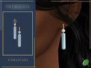 Sims 4 — Kaya Earrings by Pitted0live — Long gemstone earrings with small diamonds Custom catalog image Custom spec map