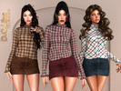 Sims 4 — Plaid Romance Set by DOLilac — Includes: (Top + Bottom)