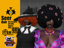 Sims 4 — Seer Hair by GoAmazons — Unisex long afro hair in maxis style. Eyes version for Halloween and No Eyes version