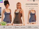 Sims 4 — COUNTRYSIDE CHARM - DENIM DRESS WITH LACE by linavees — New Mesh