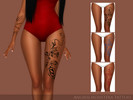 Sims 4 — Monstera Tattoo by ANGISSI — PREVIEWS MADE USING HQ MOD HQ compatible