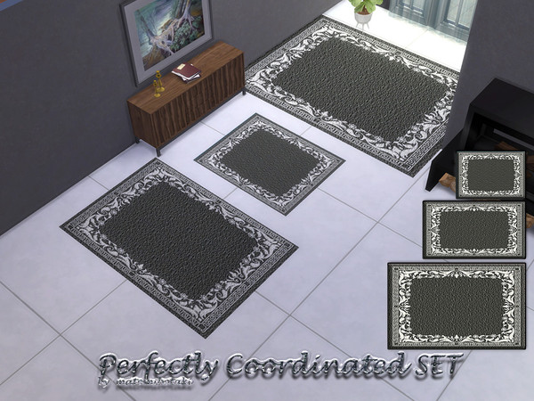 Sims 4 — Perfectly Coordinated SET by matomibotaki — A perfectly coordinated rug set in large, medium, and small size
