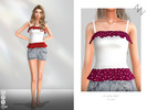 Sims 4 — A LACE VEST by ZNsims — Bias-cutting, cardigan, polka dots, contrast colors, casual
