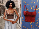 Sims 4 — Ribbed sweetheart lace-up top by MysteriousOo — A stylish ribbed knit top featuring thin spaghetti straps, a