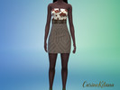 Sims 4 — Leda Candy-Inspired Dress by CarineKitana — Leda Candy-Inspired Dress - Chocolate, Gumdrops, Sweet Popcorn, and