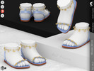 Sims 4 — Shoes KP2B- Infant by KaTPurpura — Simple sandals with gold embellishments at the ankle and over the toes.
