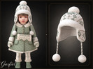 Sims 4 — Infant - Nordic knit earflap hat with fluffy pompom details by Garfiel — A knitted winter hat for infants,