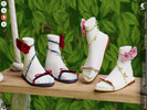 Sims 4 — Shoes KP2D- Female by KaTPurpura — Delicate sandals featuring a ribbon bow and a spiral design winding up the