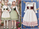 Sims 4 — Vintage floral lace apron dirndl dress by MysteriousOo — A charming traditional-inspired dress featuring a