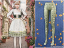 Sims 4 — Vintage daisy floral pattern tights by MysteriousOo — Elegant patterned tights featuring delicate vertical
