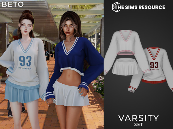 Sims 4 — By Beto - Varsity (Top) by Beto_ae0 — Women's varsity attire, enjoy it in your game