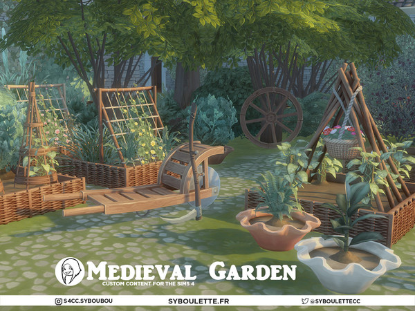 Sims 4 — Medieval Garden - Single gate by Syboubou — Medieval Garden brings a little rural charm to your Sims outdoors,