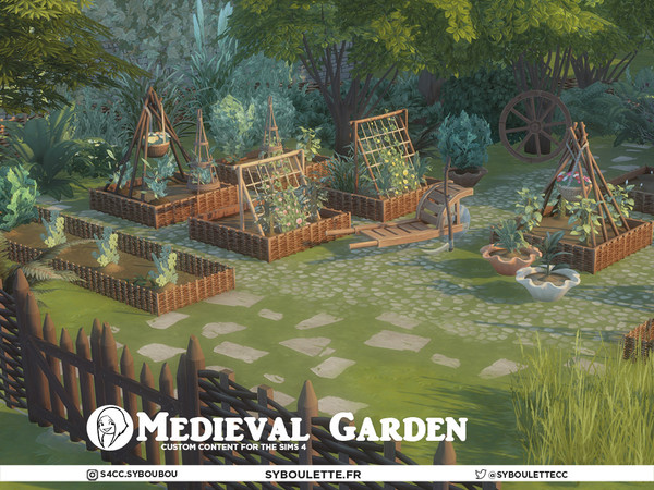 Sims 4 — Medieval Garden - Woven Wattle Fence small by Syboubou — Medieval Garden brings a little rural charm to your