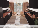 Sims 4 — Bree Kitchen by BlusterSims — The Bree Kitchen is a kitchen with bold black cabinetry, warm wood finishes, and