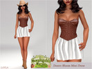 Sims 4 — Layla - Desert Bloom Mini Dress by Layla — Saddle up in style! This strapless mini dress pairs a rich leather