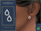 Sims 4 — Amanda Teardrop Diamond Earrings by Pitted0live — Teardrop shaped diamond stud earrings Custom catalog image