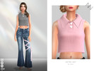 Sims 4 — KNITTED VEST by ZNsims — Knitted, vest, heart shape, casual, sleeveless