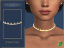 Sims 4 — Laurel Pearl Choker by Pitted0live — Pearl and metal leaf choker Custom catalog image