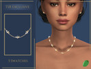Sims 4 — Laurel Pearl Necklace by Pitted0live — Pearl and metal leaf necklace Custom catalog image