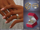 Sims 4 — Princess Cut Accent Diamonds Engagement and Wedding Rings Set by feyona — Princess Cut Accent Diamonds