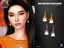 Sims 4 — Witchy Boo Earrings for woman by WisteriaSims — A little magic, a little boo! These sweet ghost earrings feature