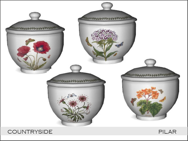 Sims 4 — Pilar CountrySide Sugar Bowl by Pilar — Country style is making a comeback this fall