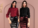 Sims 4 — Crimson Noir Set by DOLilac — Includes: (Top + Bottom)