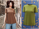 Sims 4 — Casual ribbed knit t-shirt by MysteriousOo — A simple everyday T-shirt featuring a soft ribbed texture, round
