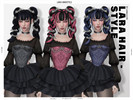 Sims 4 — Lara Braids with Bats Hairpins Hairstyle by Leah_Lillith — There is optional recolor (color wheel) which can be