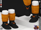 Sims 4 — Shoes KP2F- Toddler by KaTPurpura — Socks with a bat design, paired with striped leg warmers in Halloween colors