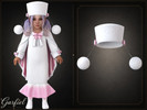 Sims 4 — Toddler - Adorable white fluffy hat with pink bows and pom-poms by Garfiel — An adorable winter hat for