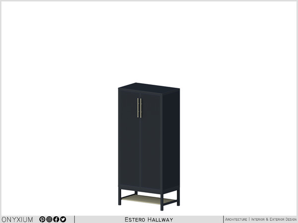 Sims 4 — Estero Cabinet Short With Two Doors by Onyxium — Onyxium@TSR Design Workshop Hallway Collection - Belong To The