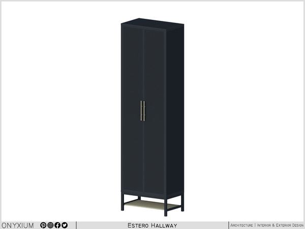 Sims 4 — Estero Cabinet Tall With Two Doors by Onyxium — Onyxium@TSR Design Workshop Hallway Collection - Belong To The
