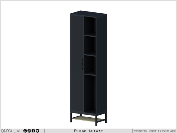 Sims 4 — Estero Cabinet Tall With One Door And Four Shelf by Onyxium — Onyxium@TSR Design Workshop Hallway Collection -
