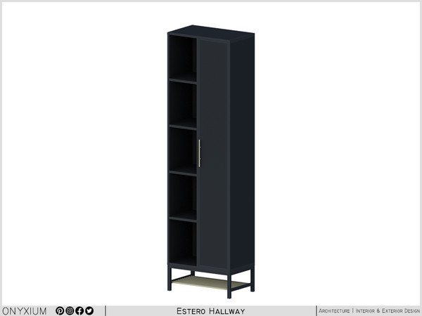 Sims 4 — Estero Cabinet Tall With One Door And Five Shelf by Onyxium — Onyxium@TSR Design Workshop Hallway Collection -