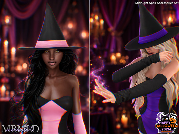 Sims 4 — Midnight Spell Accessories Set by Mermalade — Midnight Spell Hat