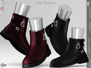 Sims 4 — Shoes KP2H- Child by KaTPurpura — Leather boots with a slight platform, a strap on the side, and a heart charm