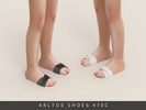 Sims 4 — Leather Cross Slippers Child by Arltos — 11 colors.