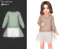 Sims 4 — Kaylee Outfit With Knit Sweater And Tulle Skirt by talarian — Cozy outfit with textured knit sweater, long