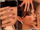 Sims 4 — Lethal Nails - Glossy Blood Drip Painted Stiletto Nails by christopher0672 — This is a seductively sanguineous