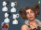 Sims 4 — Halloween Ram's Horn Accessories by kapakijo — Unisex ram's horn head decorations available in 4 swatches.