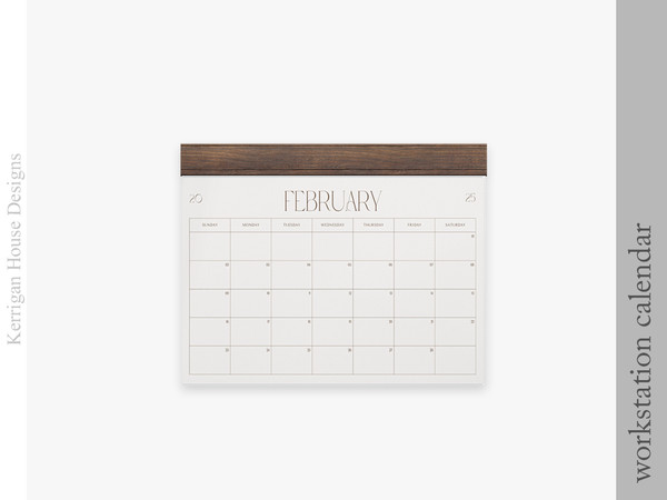 Sims 4 — Workstation Calendar by kerriganhouse — A modern office and decor collection.