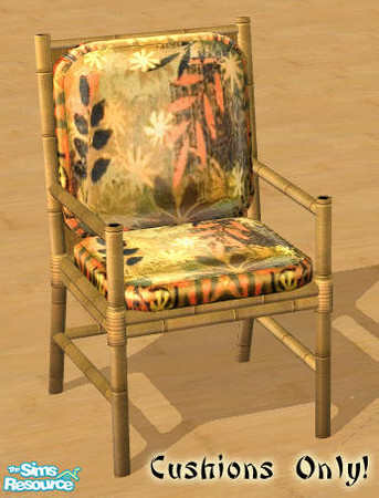 Sims 2 — Sim Tiki - Retro Jungle Arm Chair by Shannanigan — Cushion Recolor. Requires original mesh to work in your game.